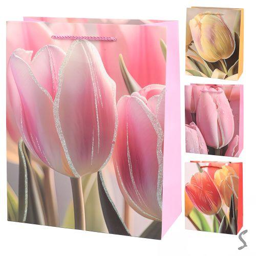 Пакет подарунковий паперовий M "Tulips" 26*32*12см, R99665-M