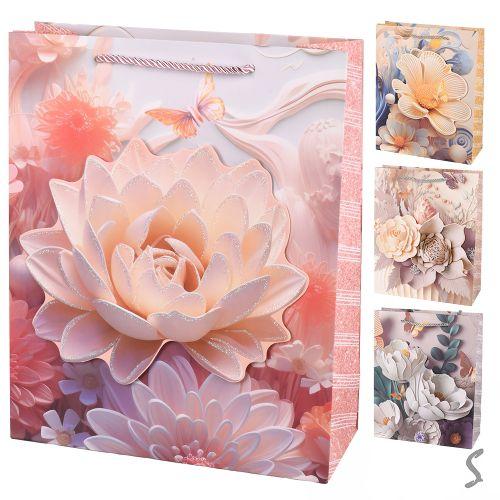 Пакет подарунковий паперовий L "Flowers 3D" 31*40*12см, R34729-L