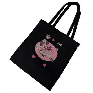 Шопер МОПС ЧОРНИЙ 40х34см З БЛИСКАВКОЮ