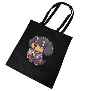 Шопер ТАКСА ЧОРНИЙ 40х34см З БЛИСКАВКОЮ