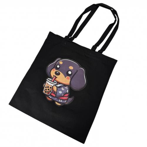 Шопер ТАКСА ЧОРНИЙ 40х34см З БЛИСКАВКОЮ, 25-142-BLACK