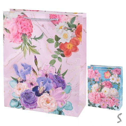 Пакет подарунковий паперовий L "Flowers 3D" 31*40*12см, R34427-L