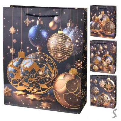 Пакет новорічний паперовий L "New Year's toys" 31*42*12см