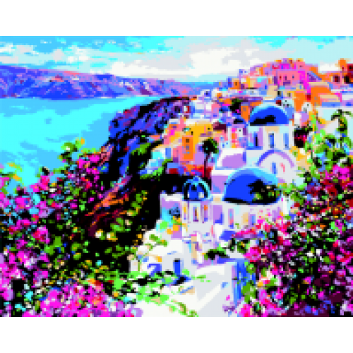 Набір для розпису за номерами "Острів Санторіні", ZB 64111 Набір для розпису за номерами "Острів Санторіні", ZB 64111