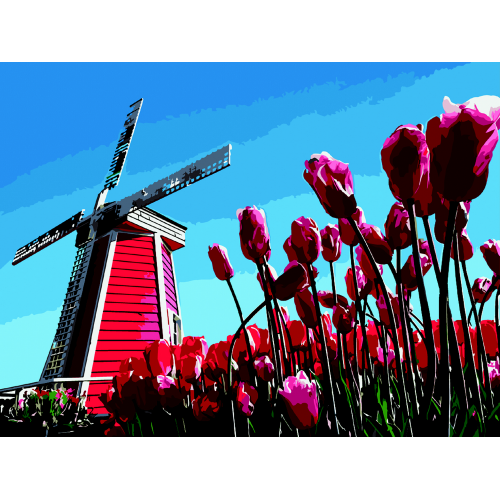 Набір для розпису за номерами "Вітряний млин", ZB 64155 Набір для розпису за номерами "Вітряний млин", ZB 64155