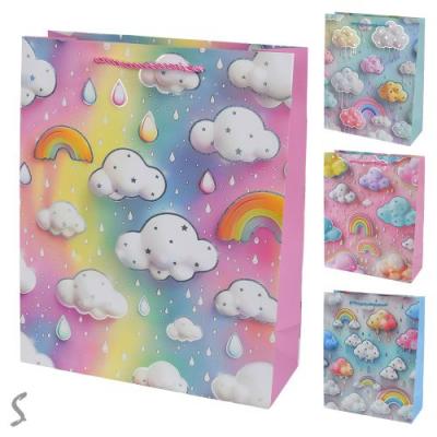 Пакет подарунковий паперовий M "Rainy clouds" 26*32*10см