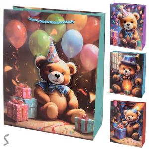 Пакет подарунковий паперовий M "Teddy 3D" 26*32*10см