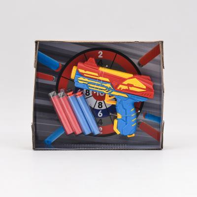 Пистолет, поролл.пули, 3 цвета, в кор-ке, XH668