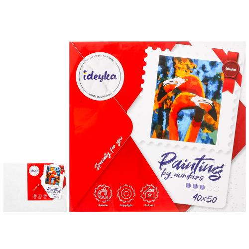 Набір для розпису по номерах. "Помаранчеві фламінго" , ID-KHO4261 Набір для розпису по номерах. "Помаранчеві фламінго" , ID-KHO4261