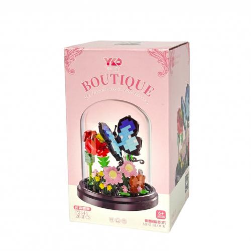 Конструктор КВІТИ З МЕТЕЛИКОМ під куполом, P2344 Конструктор КВІТИ З МЕТЕЛИКОМ під куполом, P2344