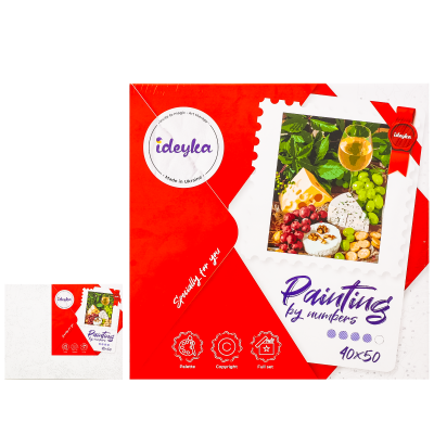 Набір для розпису по номерах "Біле вино із сиром", ID-KHO5658 Набір для розпису по номерах "Біле вино із сиром", ID-KHO5658