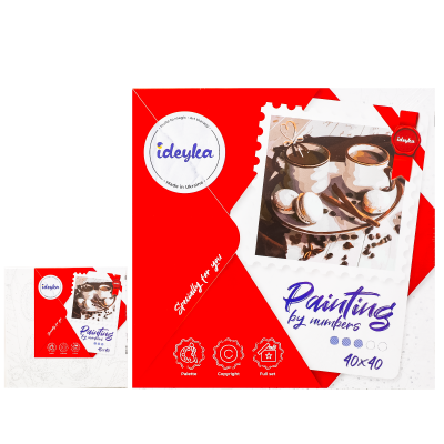 Набір для розпису по номерах "Кава зі смаком кохання", ID-KHO5645 Набір для розпису по номерах "Кава зі смаком кохання", ID-KHO5645