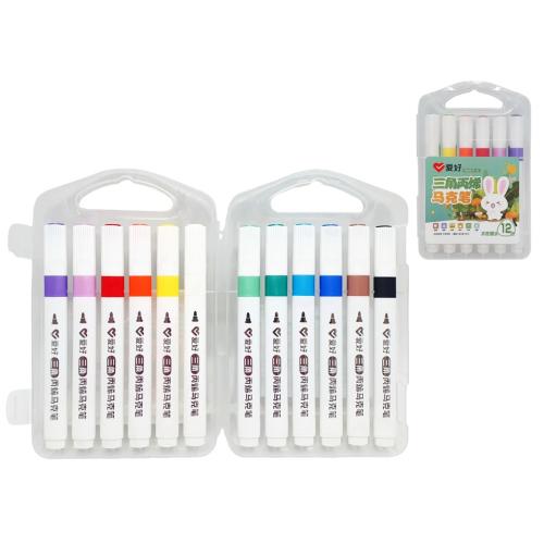 Маркери акрилові тригранні для малювання 12 кольорів, AH-PM5670-12