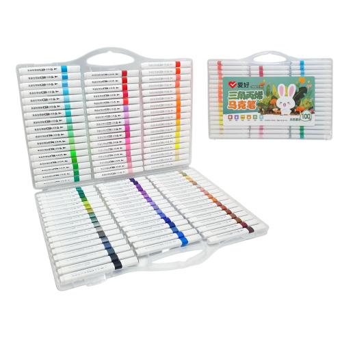 Маркери акрилові тригранні для малювання 100 кольорів, AH-PM5670-100