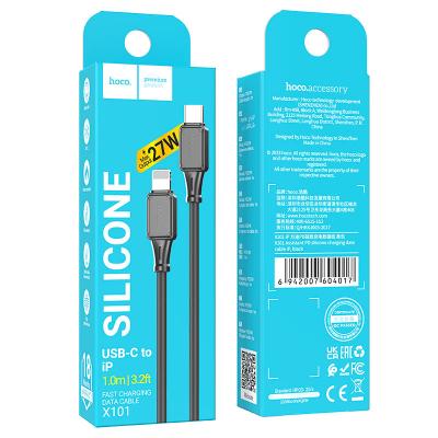 Кабель HOCO X101 iPhone Assistant PD silicone charging data cable 1м, чорний