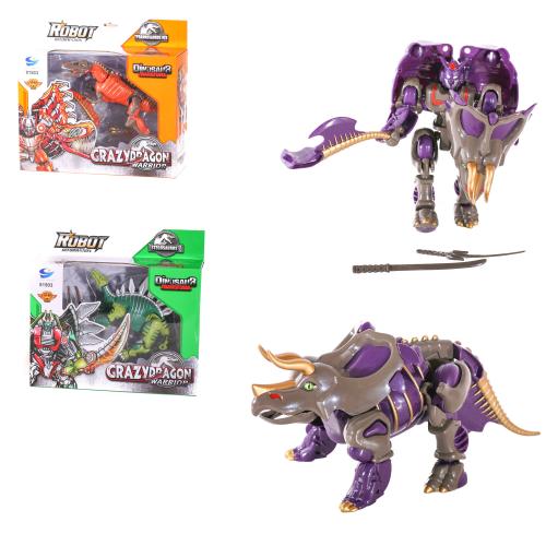 Динозавр-трансформер, 4 вида, в кор-ке, 81503