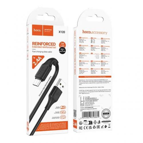 Кабель HOCO X120 Micro Beneficio charging data cable 1м 2.4A (Черный), 22001-1 Кабель HOCO X120 Micro Beneficio charging data cable 1м 2.4A (Черный), 22001-1