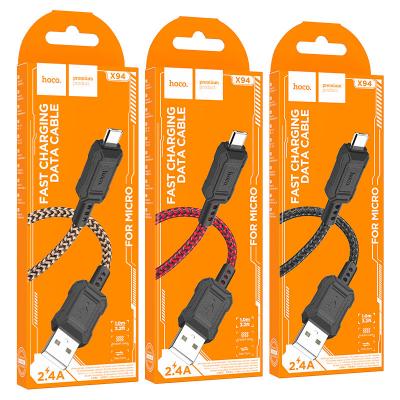 Кабель HOCO X94 Micro Leader 1м 2.4A (Черный)