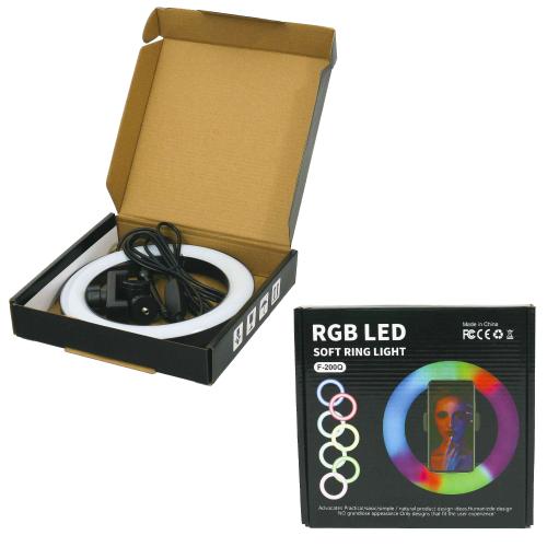 Разноцветная кольцевая RGB лампа, E-200Q RGB