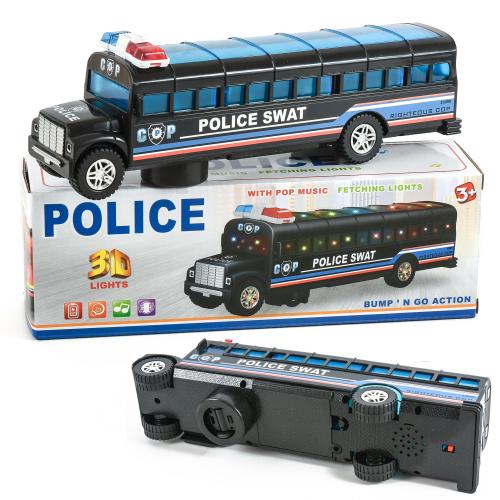 Автобус полицейский, на бат., 3 вида, в кор-ке, 500-29 Автобус полицейский, на бат., 3 вида, в кор-ке, 500-29