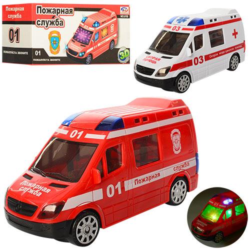 Пожарная машина, на бат., 2 вида, в кор-ке, 01-02-03B Пожарная машина, на бат., 2 вида, в кор-ке, 01-02-03B