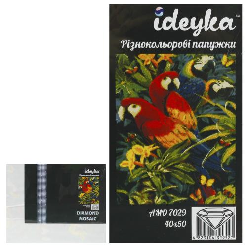 Набор с алмазной мозаикой "Разноцветные попугайчики", 40х50 см, ID-AMO7029