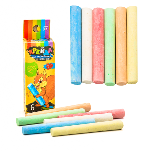 Кольорова крейда 6 кольорів, MK 4708 Кольорова крейда 6 кольорів, MK 4708