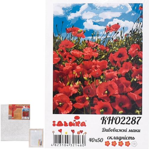 Набор для росписи по номерам "Удивительные маки", 40х50 см, ID-KHO2287