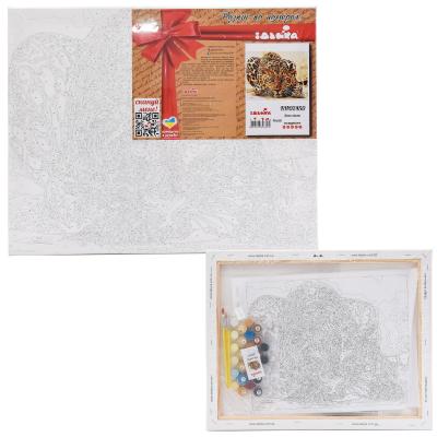 Набор для росписи по номерам "Дикая кошка", 40х50 см, ID-KHO2450