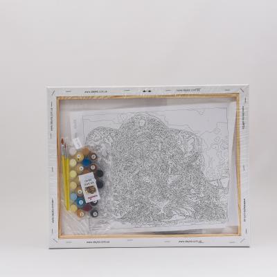 Набор для росписи по номерам "Дикая кошка", 40х50 см, ID-KHO2450