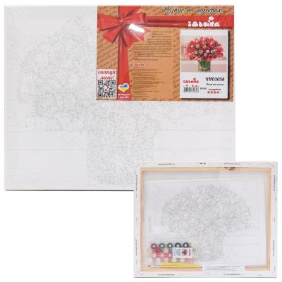 Набор для росписи по номерам "Жаркие тюльпаны", 40х50 см, ID-KHO3058