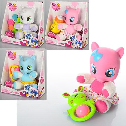 Лошадка мягконабивная, 4 вида, в кор-ке, 3213B