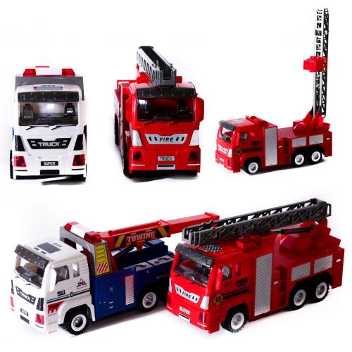 Пожарная машина, инерц-я, 2 вида, в кульке, 89001B-11-12