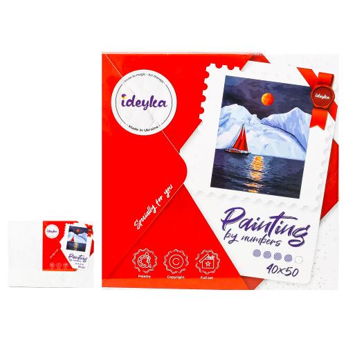 Набір для розпису по номерах. "Червоний вітрильник" 40*50см, ID-KHO2751
