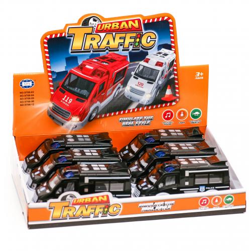 Набор транспорта, инерц-й, в дисплее, ST66-04