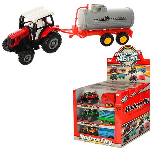 Трактор с прицепом, инерционный (цена за штуку), M6398A-12 Трактор с прицепом, инерционный (цена за штуку), M6398A-12