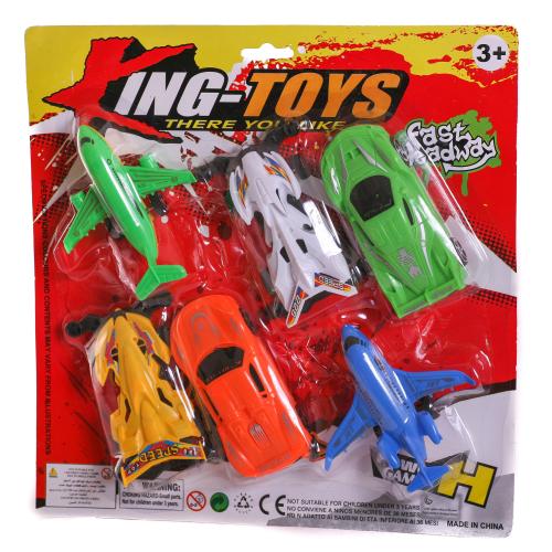 Набор транспорта, инерц-й, на листе, 2081-1