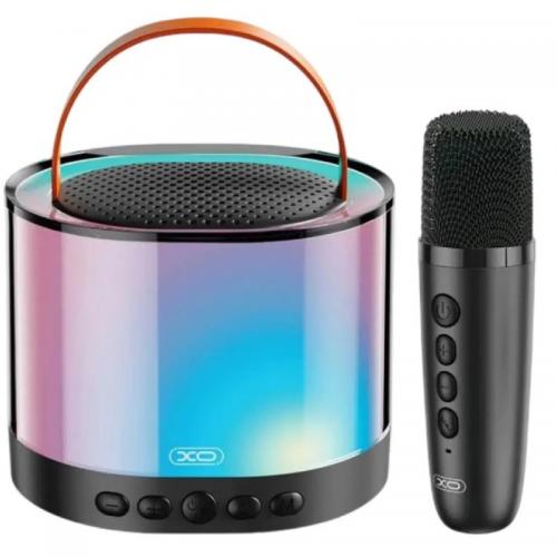 Колонка з бездротовим мікрофоном, функцією зміни голосу, ручкою, Bluetooth, SD, FM та підсвіткою 15см*11см, K52-1