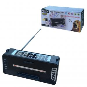 Колонка із сонячною панеллю, USB, SD, FM, Bluetooth, ліхтариком та підставкою для телефону 20см*9см*8.5см