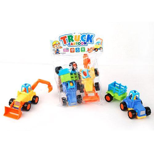 Трактор с прицепом, инерц-й, микс видов, в кульке, 5308 B