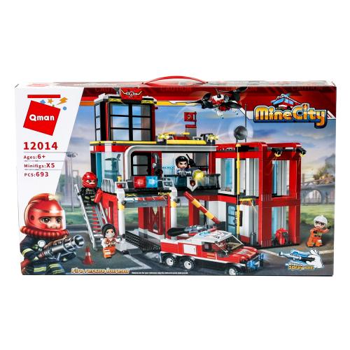 Конструктор Qman Пожарно-спасательная станция MineCity Fire Rescue 693 детали., 12014 Qman Конструктор Qman Пожарно-спасательная станция MineCity Fire Rescue 693 детали., 12014 Qman