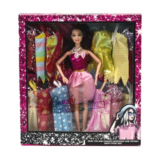 Лялька з нарядом, шарнірна, 29см, сукні, в кор-ці, 1054-2 Лялька з нарядом, шарнірна, 29см, сукні, в кор-ці, 1054-2