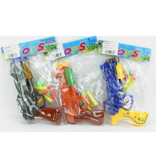 Пистолет, пули-присоски, 4 цвета, в кульке, 159-14