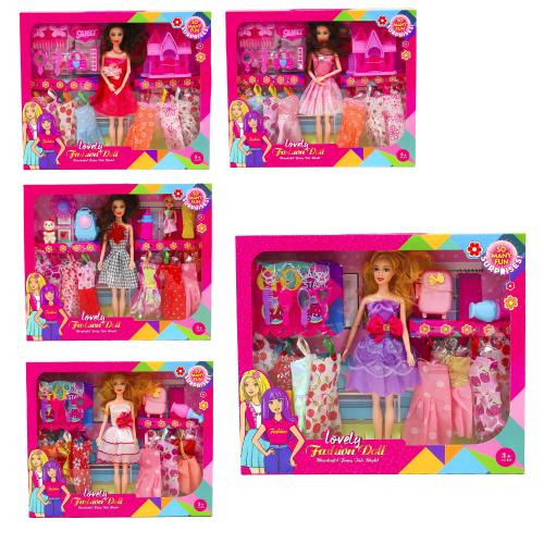 Кукла с нарядами, шарнирная, YB038A1-A6-A7