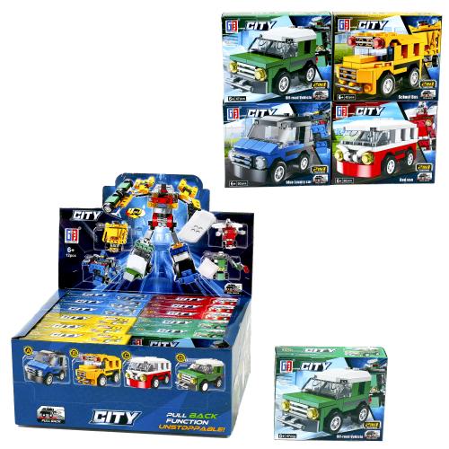 Конструктор Great Friend, 2 в 1 (машина+робот), от 45 деталей, 123-433-435-436-437