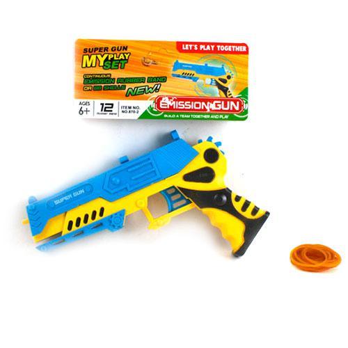 Пистолет, пули-резинки, 3 цвета, в кульке, 870-2 Пистолет, пули-резинки, 3 цвета, в кульке, 870-2