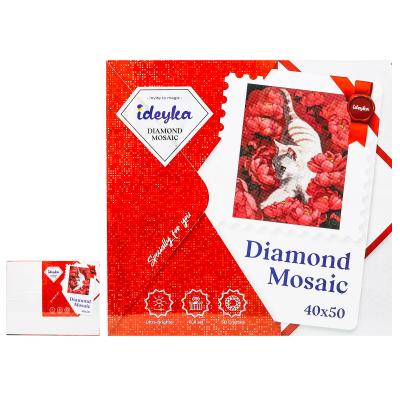 Набір з алмазною мозаїкою "Котик у півоніях" 40х50см, ID-KHO7258 Набір з алмазною мозаїкою "Котик у півоніях" 40х50см, ID-KHO7258