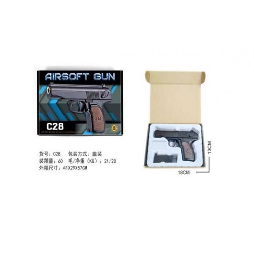 Пістолет металевий на кульках у коробці 25*18*4,5 см, C28