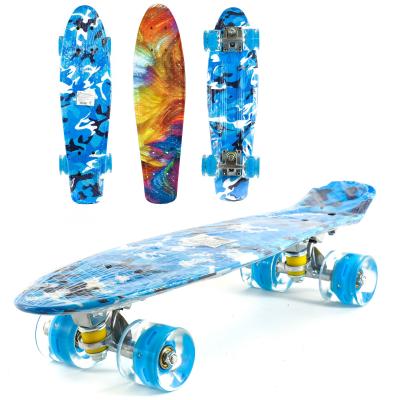 Скейт пенни с двухсторонний принт, колеса светятся ПУ, SL-2-12 Скейт пенни с двухсторонний принт, колеса светятся ПУ, SL-2-12