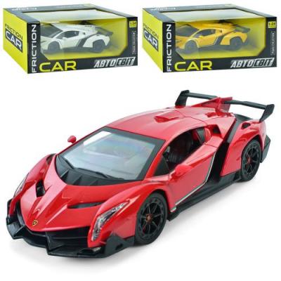 Машина АвтоСвіт, 1:24, LAMBORGHINI, інерц, 21см,гумові колеса, 3 кольори, в кор-ці, 27-11,5-13см